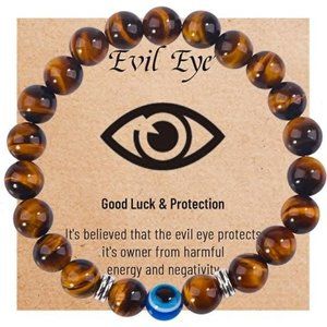 Evil Eye Bracelet for Men Natural Stone Bracelet